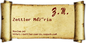 Zettler Mária névjegykártya