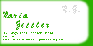 maria zettler business card